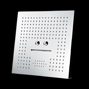 WhisperShower 3-function stainless steel shower head with rain, waterfall, and mist modes