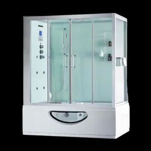 Vivavasca VV-N693 Steam Shower Room with acrylic tray, acupuncture massage jets, and teak seat