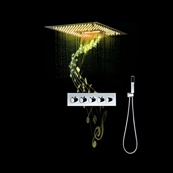 JunoFlow Gold Shower System with Music, Model Vv-16-6 - showcasing elegant design.