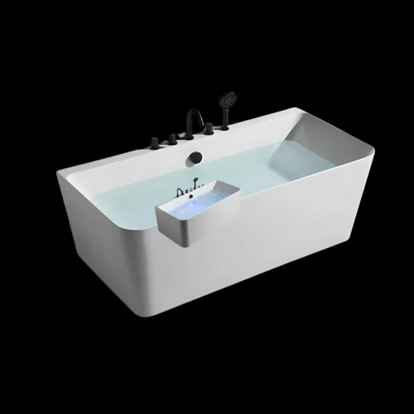 FenixBliss Soaking Bathtub Vv-8038 in a modern bathroom setting, showcasing its sleek design