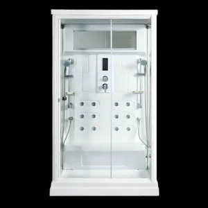 VaporCove Steam Shower Room – Model VVWG-A2206N with acrylic tray and acupuncture massage jets
