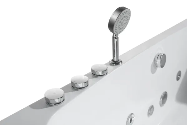 Luxury hydrotherapy bathtub with a complete hand shower and faucet set