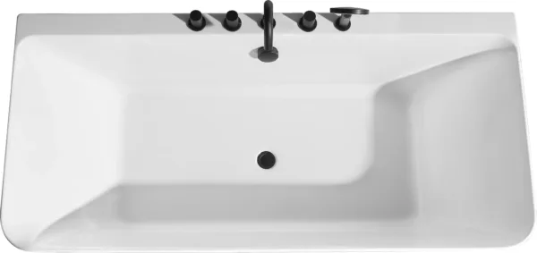 FenixBliss Soaking Bathtub with hand shower and hot/cold mixer faucet, highlighting the convenience and functionality for an indulgent soak.