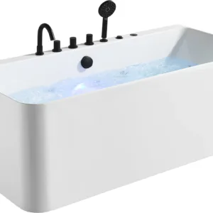 Close-up of the premium acrylic finish of the HydraBloom bathtub