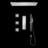 Bellissimo Multifunctional LED Shower System in chrome with 3-function shower head."