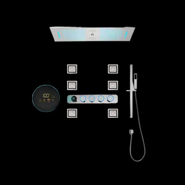 LucePura Shower System VV-15690A-1 with LED showerhead and Bluetooth music feature