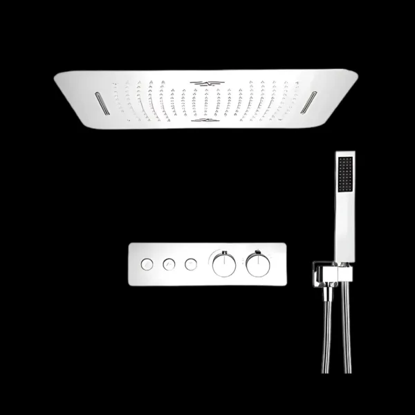 Zaffiro Shower System Vv-15129A-1 with LED shower head in chrome fin