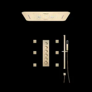 GiadaLux Gold Shower System Vv-15130B-4 with LED shower head and Bluetooth music function