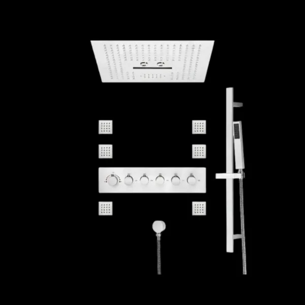 Velluto Chrome Shower System Vv-05115A-7 with LED shower head and Bluetooth music