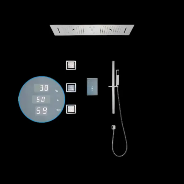 JetSetta Shower System Vv-15318A-1 chrome 4-function LED shower head with Bluetooth music