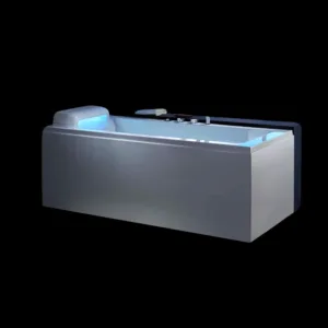 FlowWave Hydro Bathtub VV-L239 with illuminated neck waterfall massage in a modern bathroom setting