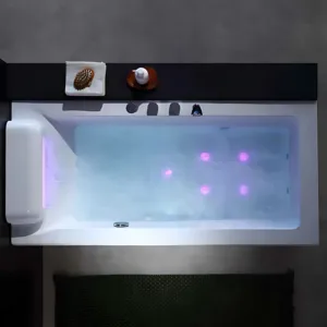Close-up of surf massage jets with colorful LED lights on FlowWave Hydro Bathtub VV-L239