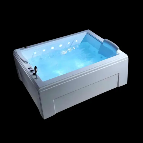 HarmonyJet Whirlpool Bathtub VV-L262P with LED bubble bath and dual waterfall massage