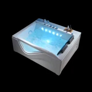 Top view of OceanMist Waterfall Massage Tub U287P showcasing massage jets and ergonomic pillow