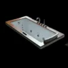 WonderJet Hydro Spa Bath with colorful LED waterfall lights and teak wood panel finish